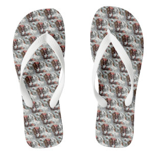 Tongs Festive de Noël de Chien Setter anglais