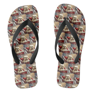 Tongs Fête de Noël de Chien Malti Tzu