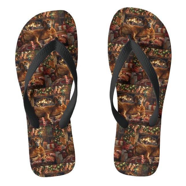 Tongs Fête de Noël du chien de Rhodesian Ridgeback (Semelle)