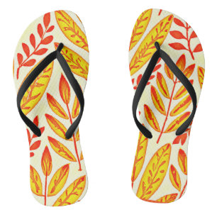 Tongs Feuillage Mosaïque Coloré Et Vibrant Motif De Feui