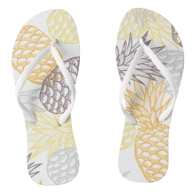 Tongs Feuilles à feuilles d'ananas d'or (Semelle)