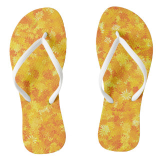 Tongs Feuilles à feuilles oranges