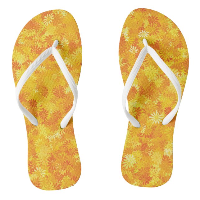 Tongs Feuilles à feuilles oranges (Semelle)