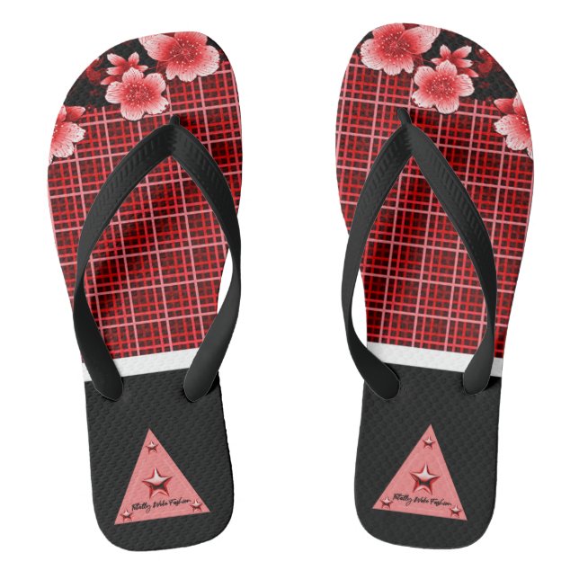 Tongs Feuilles à feuilles rouges (Semelle)