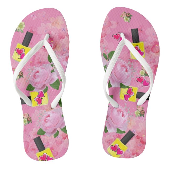 Tongs Feuilles à pied Pedi Style été polonais rose (Semelle)