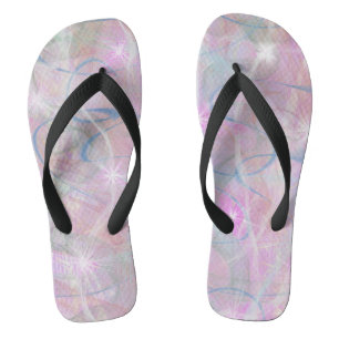Tongs Feuilles Abstraites roses