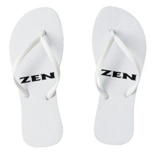 Tongs Feuilles blanches en noir zen