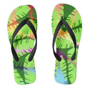 TONGS FEUILLES DE BANANE ABSTRAITE BOTANIQUE