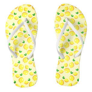 Tongs Feuilles de citron jaune