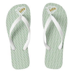 Tongs Feuilles de feuillets Sage Life dessinées par la p