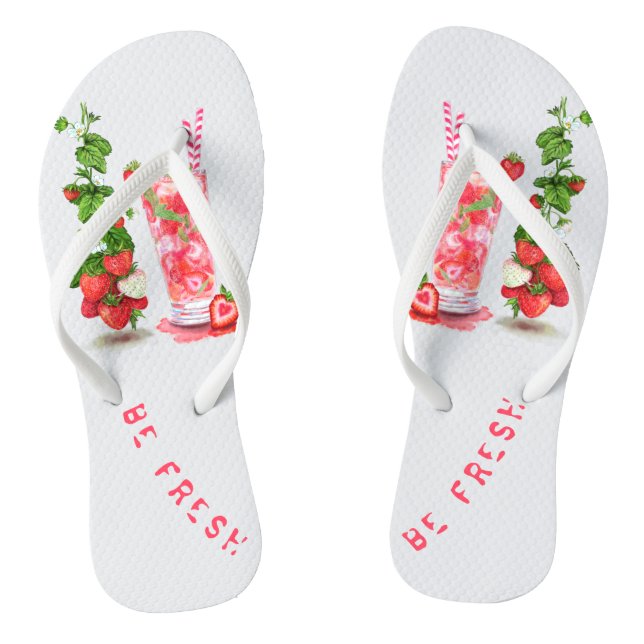 Tongs Feuilles de fraises Jus Cool Boire des fruits (Semelle)