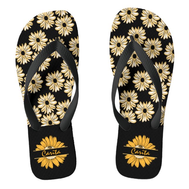 Tongs Feuilles de tournesol personnalisées (Semelle)