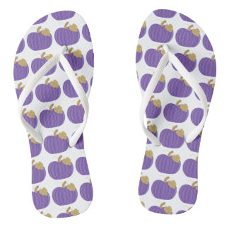 Tongs Feuilles d'or violet Citrouille Motif Autumn FlipF