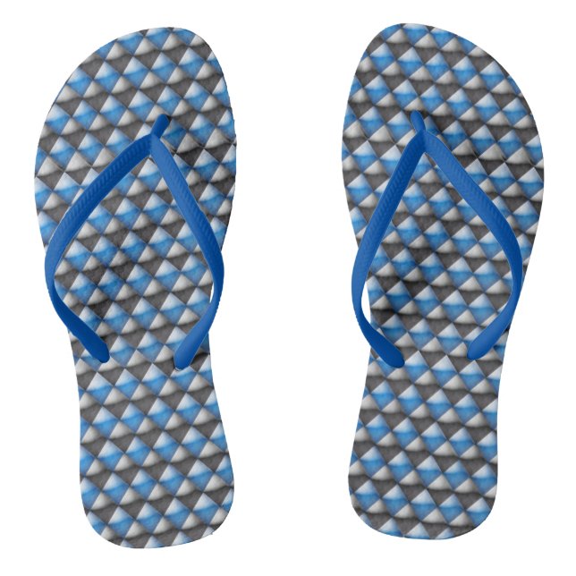 Tongs Feuilles - Formes de diamants bleues et noires (Semelle)