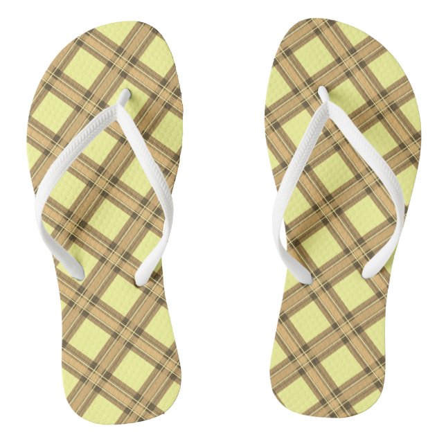 Tongs Feuilles Jaunes Plaid (Semelle)