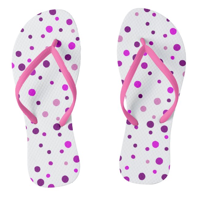 Tongs Feuilles Pois violettes roses (Semelle)
