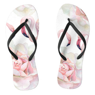 Tongs Flamant rose Collection Roses Sandales Flip Flops