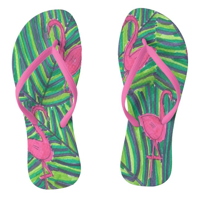 Tongs Flamant rose Jungle Vibe (Semelle)