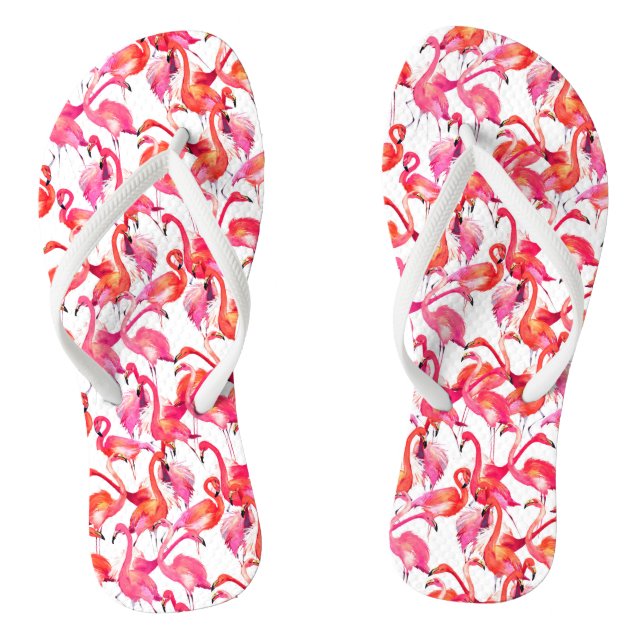 Tongs Flamants roses Aquarelles Dans Les Aquarelles (Semelle)