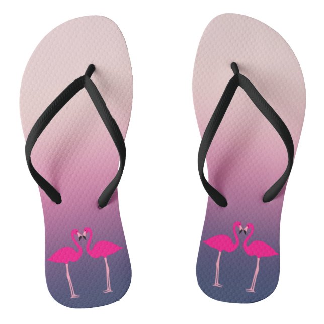 Tongs Flamants roses roses en amour (Semelle)