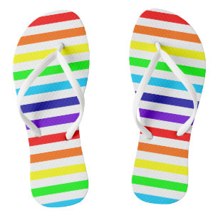Tongs Flèches arc-en-ciel blanches Flip Flops