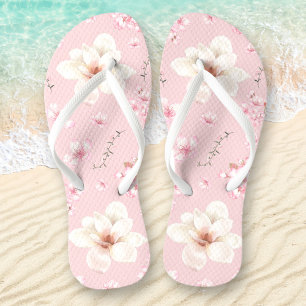 Tongs Fleur de cerisier rose
