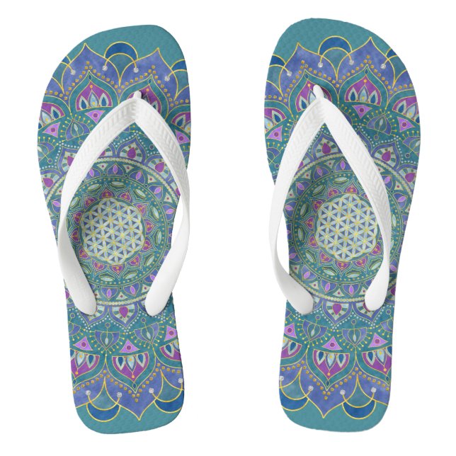 Tongs Fleur De Vie - Mandala India Style 1 (Semelle)