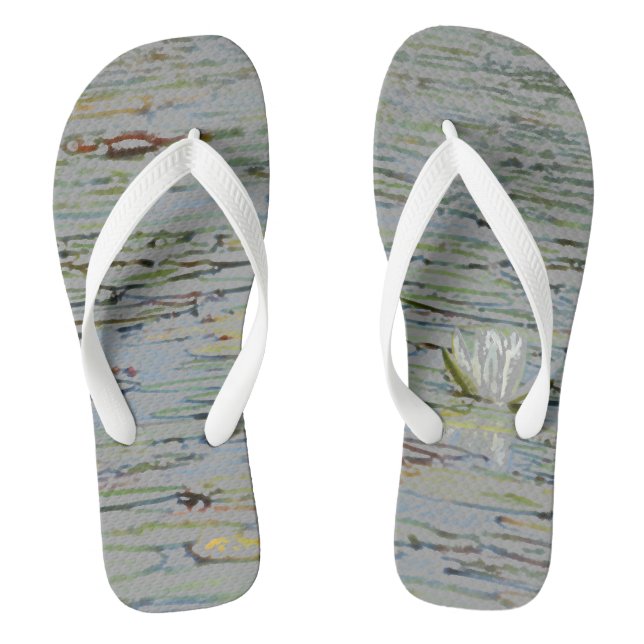 Tongs Fleur nénuphar Pond Lake I Flip Flops adultes (Semelle)