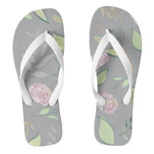 Tongs Fleurs à l'aquarelle festives 2