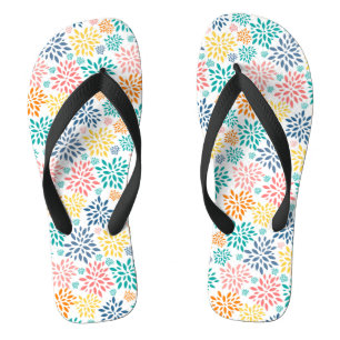 Tongs Fleurs abstraites colorées motif