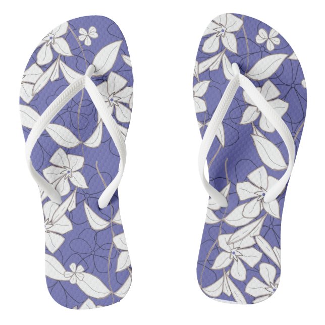Tongs Fleurs blanches sur la boucle (Semelle)