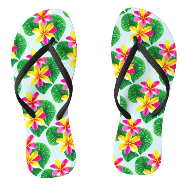 Tongs Fleurs de la Plumeria tropicale (Semelle)
