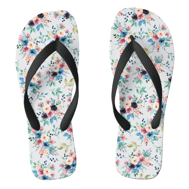 Tongs Fleurs de printemps colorées Motif (Semelle)