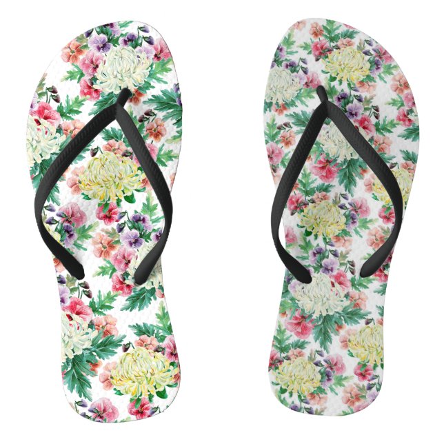Tongs Fleurs d'été colorées motif (Semelle)