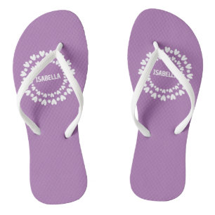 Tongs Fleurs Et Noms De Coeurs