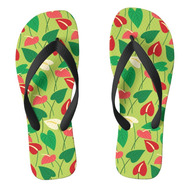 Tongs Fleurs flamingo colorées motif (Semelle)