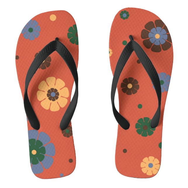 Tongs Fleurs Rétro Flip Flops (Semelle)