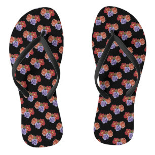 Tongs fleurs roses originales et colorées art motif flor