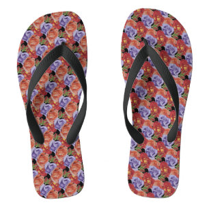 Tongs fleurs roses originales et colorées art motif flor