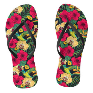 Tongs Fleurs tropicales et colibri - Botanica d'été