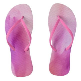 Tongs Flip Flop espace positif rose violet aquarel