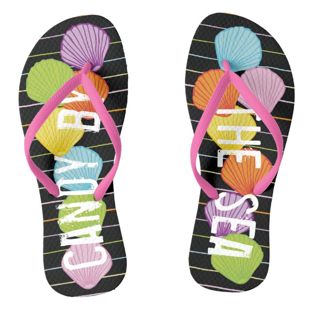 Tongs Flip Flops Adultes "Coques Colorées 2 En Mer" (Semelle)