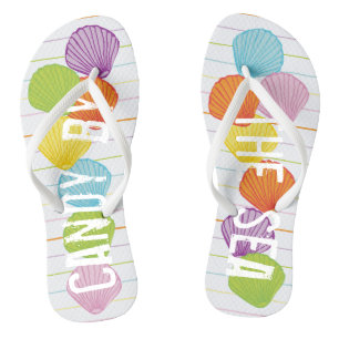 Tongs Flip-Flops Adultes "Coques Colorées 3 Par La Mer"