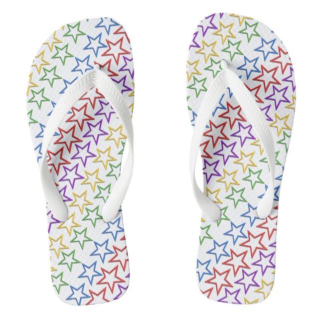 Tongs Flip Flops - Bandes d'étoiles colorées (Semelle)