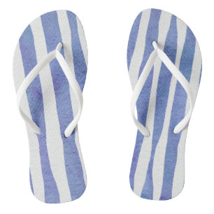 Tongs Flip Flops - Blue Stripe Pattern