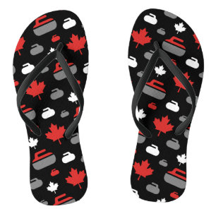 Tongs Flip Flops de Canada Curling Rocks