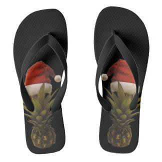 Tongs Flip Flops Hawaiian Ananas Santa Hat
