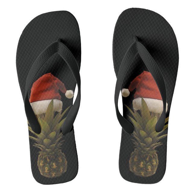 Tongs Flip Flops Hawaiian Ananas Santa Hat (Semelle)