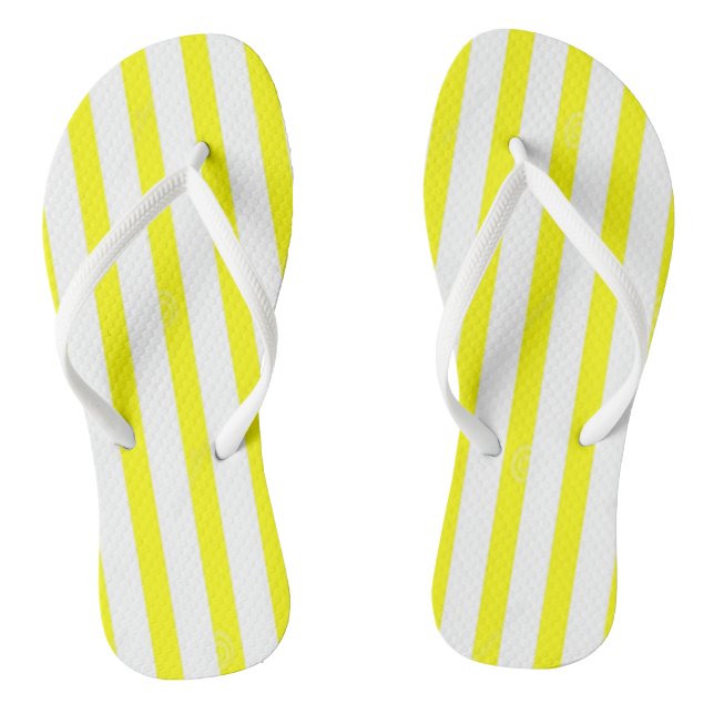 Tongs Flip Flops Jaune & White Strie (Semelle)