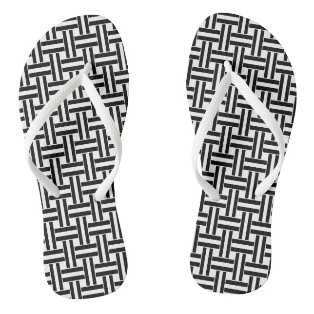 Tongs Flip Flops noir & blanc À damiers (Semelle)